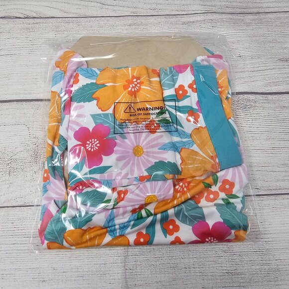 NIB Little Sleepies Beachy Blooms 2 Piece Short Sleeve & Shorts PJ Set Size 4T - Picture 3 of 3